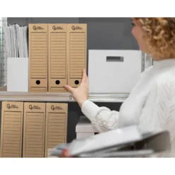 CAJA ARCHIVO DEFINITIVO LIDERPAPEL FOLIO CARTON RECICLADO 325G/M2 LOMO 100 MM KRAFT 365X100X251 MM