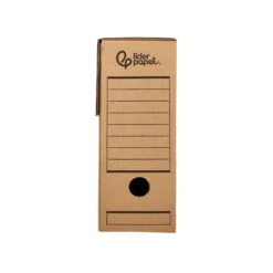 CAJA ARCHIVO DEFINITIVO LIDERPAPEL FOLIO CARTON RECICLADO 325G/M2 LOMO 100 MM KRAFT 365X100X251 MM