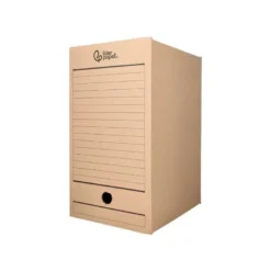CAJA ARCHIVO DEFINITIVO LIDERPAPEL FOLIO DOBLE ANCHO CARTON RECICLADO 400G/M2 LOMO 200 MM KRAFT 367X200X251 MM
