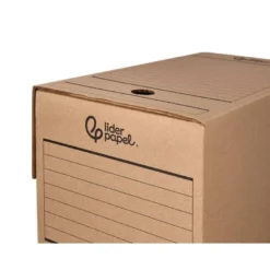 CAJA ARCHIVO DEFINITIVO LIDERPAPEL FOLIO DOBLE ANCHO CARTON RECICLADO 400G/M2 LOMO 200 MM KRAFT 367X200X251 MM