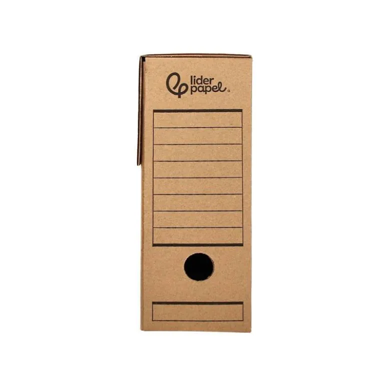 CAJA ARCHIVO DEFINITIVO LIDERPAPEL DIN A4 CARTON RECICLADO 325G/M2 LOMO 82 MM KRAFT 325X82X250 MM