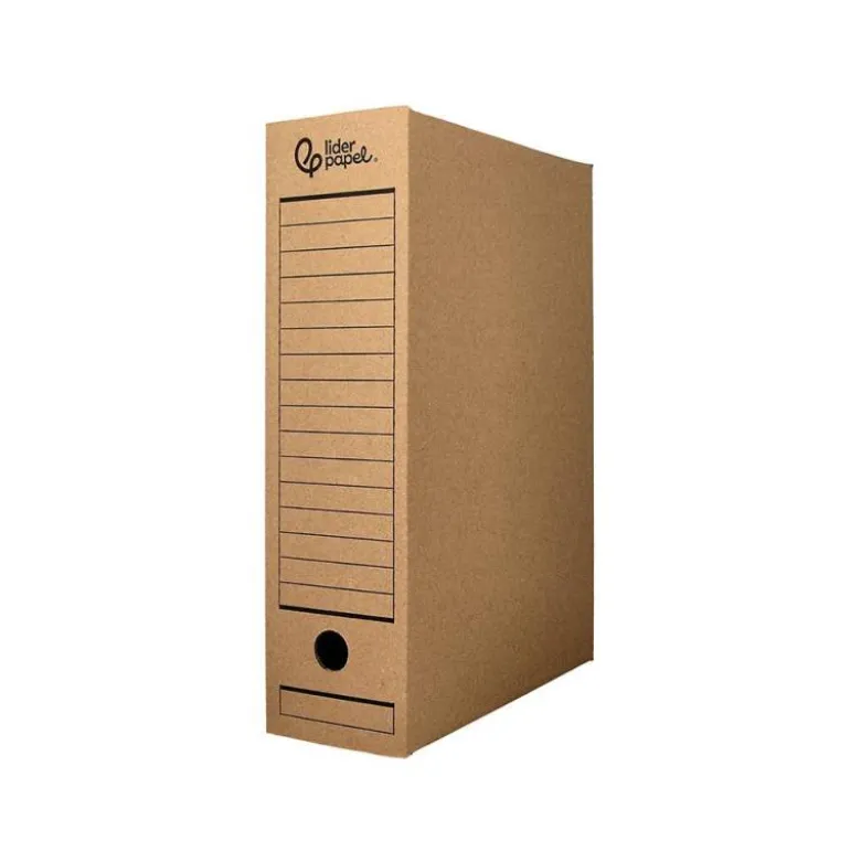 CAJA ARCHIVO DEFINITIVO LIDERPAPEL DIN A4 CARTON RECICLADO 325G/M2 LOMO 82 MM KRAFT 325X82X250 MM
