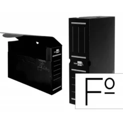 CAJA ARCHIVO DEFINITIVO PLASTICO LIDERPAPEL NEGRO 360X260X100 MM
