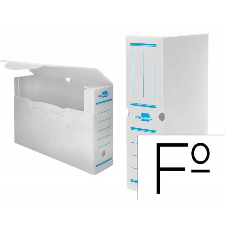 Caja archivo definitivo plastico liderpapel blanco 360x260x100 mm