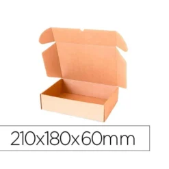 CAJA AUTOMONTABLE Q-CONNECT PARA E-COMMERCE Y REGALO CARTON RECICLADO CANAL SIMPLE 3 MM KRAFT 210X180X60 MM