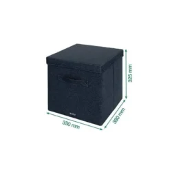 CAJA DE ALMACENAJE LEITZ TELA CON TAPA L DOS PIEZAS GRIS