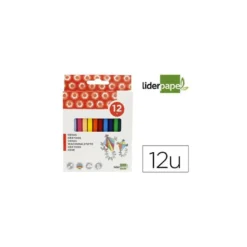 Caja lápices de cera 12 colores Liderpapel