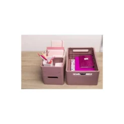 CAJA MULTIUSOS EXACOMPTA SMART CASE DIN A5+ PLASTICO RECICLADO PLEGABLE COLOR ROSA VIEJO 275X40X190 MM
