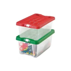 CAJA MULTIUSOS FAIBO TRANSPARENTE CON ASAS Y TAPA COLORES CAPACIDAD 4 L 280X180X120 MM