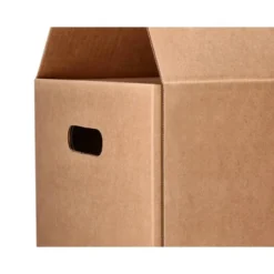 CAJA PARA EMBALAR Q-CONNECT AMERICANA CON ASAS CARTON RECICLADO CANAL SIMPLE 5 MM COLOR KRAFT 400X290X220 MM