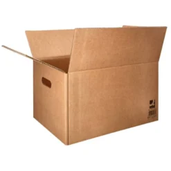CAJA PARA EMBALAR Q-CONNECT AMERICANA CON ASAS CARTON RECICLADO CANAL SIMPLE 5 MM COLOR KRAFT 400X290X220 MM