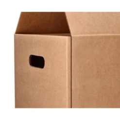 CAJA PARA EMBALAR Q-CONNECT AMERICANA CON ASAS CARTON RECICLADO CANAL SIMPLE 5 MM COLOR KRAFT 500X340X310 MM