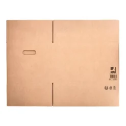 CAJA PARA EMBALAR Q-CONNECT AMERICANA CON ASAS CARTON RECICLADO CANAL SIMPLE 5 MM COLOR KRAFT 600X400X290 MM