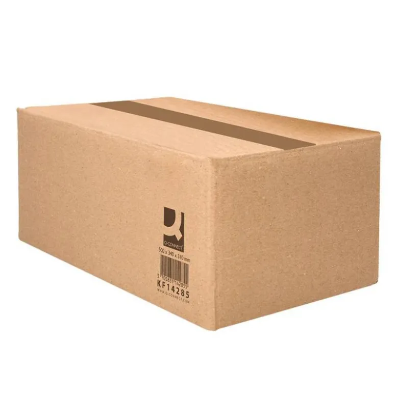 CAJA PARA EMBALAR Q-CONNECT AMERICANA ULTRARRESISTENTE CARTON RECICLADO CANAL DOBLE 7MM COLOR KRAFT 500X340X310 MM