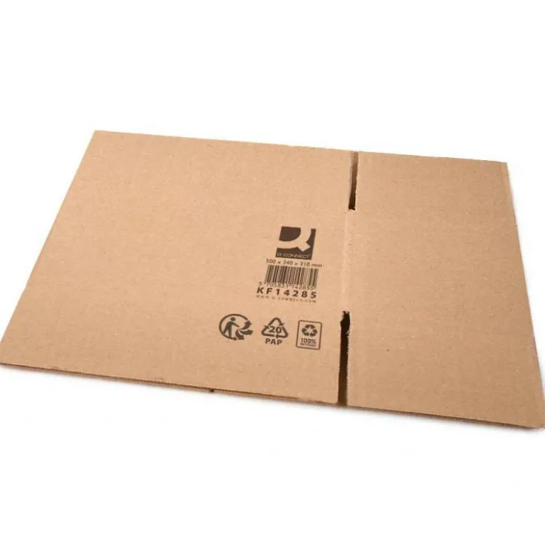 CAJA PARA EMBALAR Q-CONNECT AMERICANA ULTRARRESISTENTE CARTON RECICLADO CANAL DOBLE 7MM COLOR KRAFT 500X340X310 MM