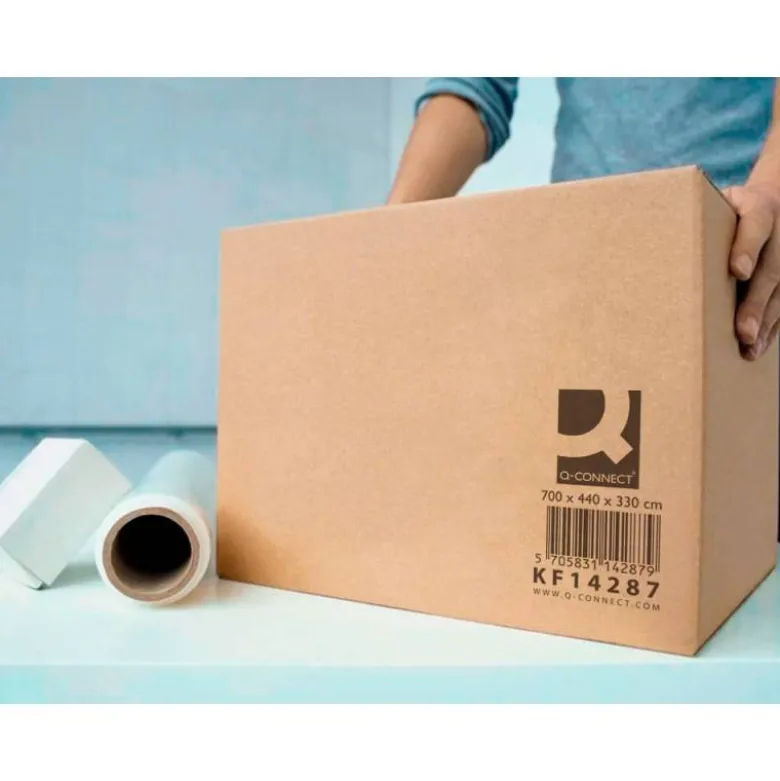CAJA PARA EMBALAR Q-CONNECT AMERICANA ULTRARRESISTENTE CARTON RECICLADO CANAL DOBLE 7MM COLOR KRAFT 700X440X330 MM