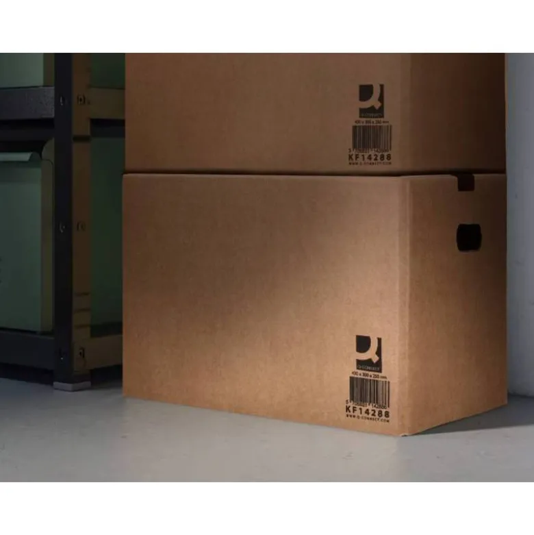CAJA PARA EMBALAR Q-CONNECT AMERICANA ULTRARRESISTENTE CONASAS CARTON CANAL DOBLE 7 MM COLOR KRAFT 600X400X290 MM
