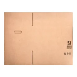 CAJA PARA EMBALAR Q-CONNECT AMERICANA CON FONDO AUTOMATICOY ASAS CARTON CANAL SIMPLE 5 MM COLOR KRAFT 500X400X300 MM
