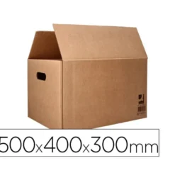 CAJA PARA EMBALAR Q-CONNECT AMERICANA CON FONDO AUTOMATICOY ASAS CARTON CANAL SIMPLE 5 MM COLOR KRAFT 500X400X300 MM