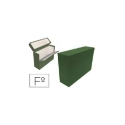 CAJA TRANSFERENCIA MARIOLA FOLIO DOBLE CARTON FORRADO GELTEX LOMO 20 CM COLOR VERDE 390 x 255 x 200 MM