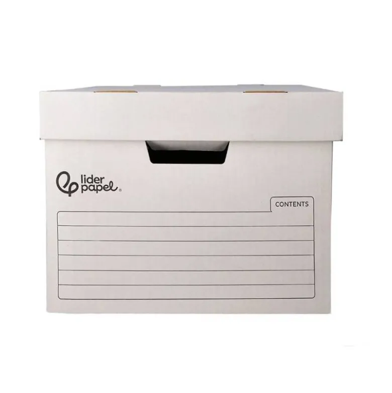 CAJON CONTENEDOR LIDERPAPEL CARTON AUTOMATICO PARA 4 CAJASARCHIVO DEF. FOLIO / 5 ARCHIVADORES A-Z 430X383X265MM
