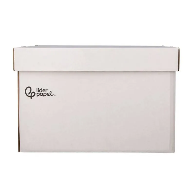 CAJON CONTENEDOR LIDERPAPEL CARTON AUTOMATICO PARA 3 CAJASARCHIVO DEF. FOLIO / 4 ARCHIVADORES A-Z 387X333X260MM