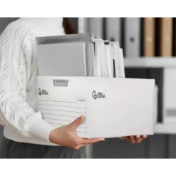 CAJON CONTENEDOR LIDERPAPEL CARTON AUTOMATICO PARA 3 CAJASARCHIVO DEF. FOLIO / 4 ARCHIVADORES A-Z 387X333X260MM