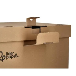 CAJON CONTENEDOR LIDERPAPEL CARTON MANUAL PARA 5 CAJAS ARCHIVO DEF. FOLIO / 6 ARCHIVADORES A-Z 540X410X300MM