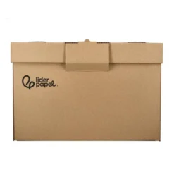 CAJON CONTENEDOR LIDERPAPEL CARTON MANUAL PARA 5 CAJAS ARCHIVO DEF. FOLIO / 6 ARCHIVADORES A-Z 540X410X300MM