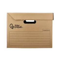 CAJON CONTENEDOR LIDERPAPEL CARTON MANUAL PARA 5 CAJAS ARCHIVO DEF. FOLIO / 6 ARCHIVADORES A-Z 540X410X300MM