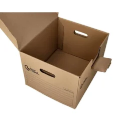 CAJON CONTENEDOR LIDERPAPEL CARTON MANUAL PARA 3 CAJAS ARCHIVO DEF. FOLIO / 3 ARCHIVADORES A-Z 387X333X260MM