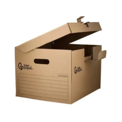CAJON CONTENEDOR LIDERPAPEL CARTON MANUAL PARA 3 CAJAS ARCHIVO DEF. FOLIO / 3 ARCHIVADORES A-Z 387X333X260MM