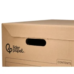 CAJON CONTENEDOR LIDERPAPEL CARTON MANUAL PARA 3 CAJAS ARCHIVO DEF. FOLIO / 3 ARCHIVADORES A-Z 387X333X260MM