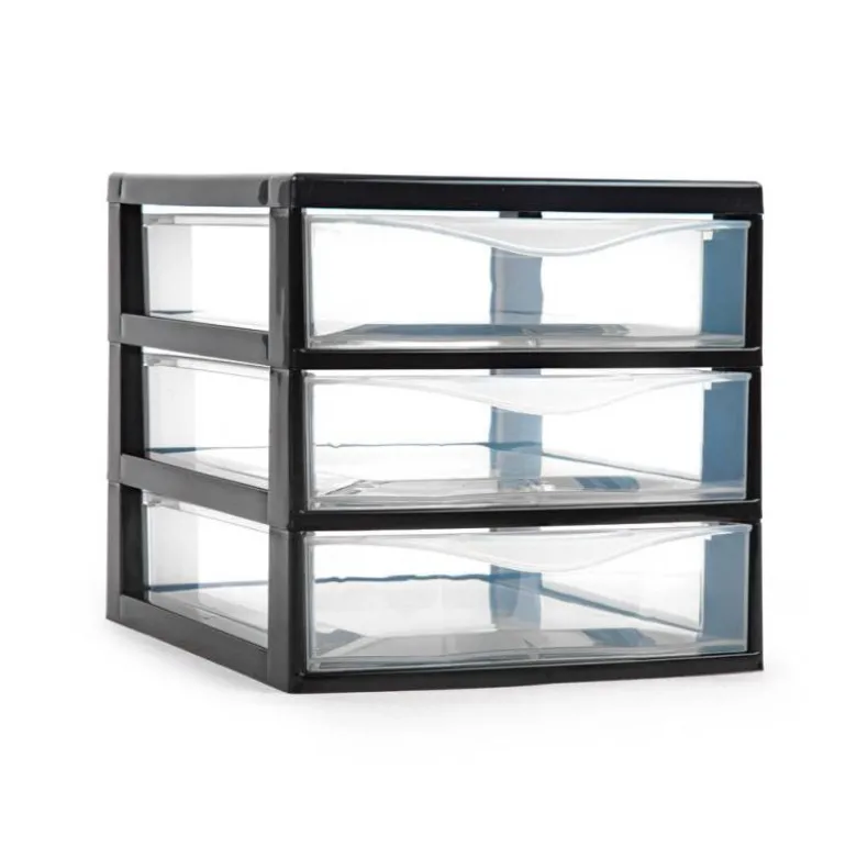 CAJONERA PLASTIFORTE TAJO 3 CAJONES COLOR NEGRO 180X230X170 MM