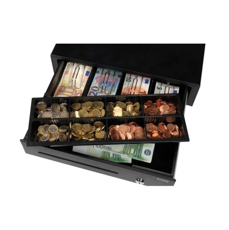 CAJON SAFESCAN SD-4141 GAVETA AJUSTABLE Y EXTRAIBLE INCLUIDA PINZAS DE METAL Y RANURA PARA BILLETES 8