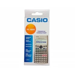 CALCULADORA CASIO FC-100V FINANCIERA 4 LINEAS 10+2 DIGITOS ALMACENAMIENTO FLASH CALCULO DE GANANCIAS CON TAPA