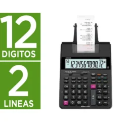 CALCULADORA CASIO HR-150RCE IMPRESORA PANTALLA LC PAPEL 58 MM IMPRESION BICOLOR 12 DIGITOS AC/DC COLOR NEGRO