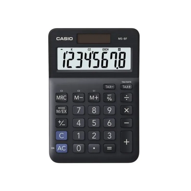 CALCULADORA CASIO MS-8F SOBREMESA 8 DIGITOS TAX +/- COLOR NEGRO