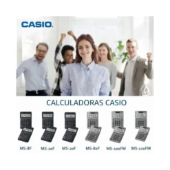 CALCULADORA CASIO MS-80F SOBREMESA 8 DIGITOS TAX +/- COLOR PLATA