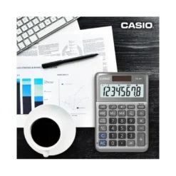 CALCULADORA CASIO MS-80F SOBREMESA 8 DIGITOS TAX +/- COLOR PLATA