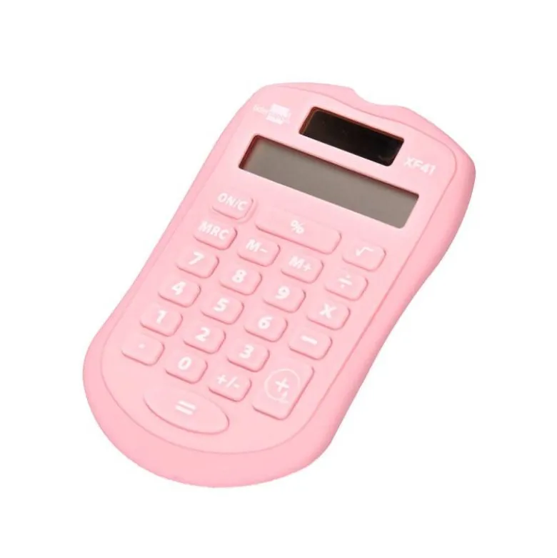CALCULADORA LIDERPAPEL BOLSILLO XF41 8 DIGITOS SOLAR Y PILAS COLOR ROSA 94X59,5X10,5MM