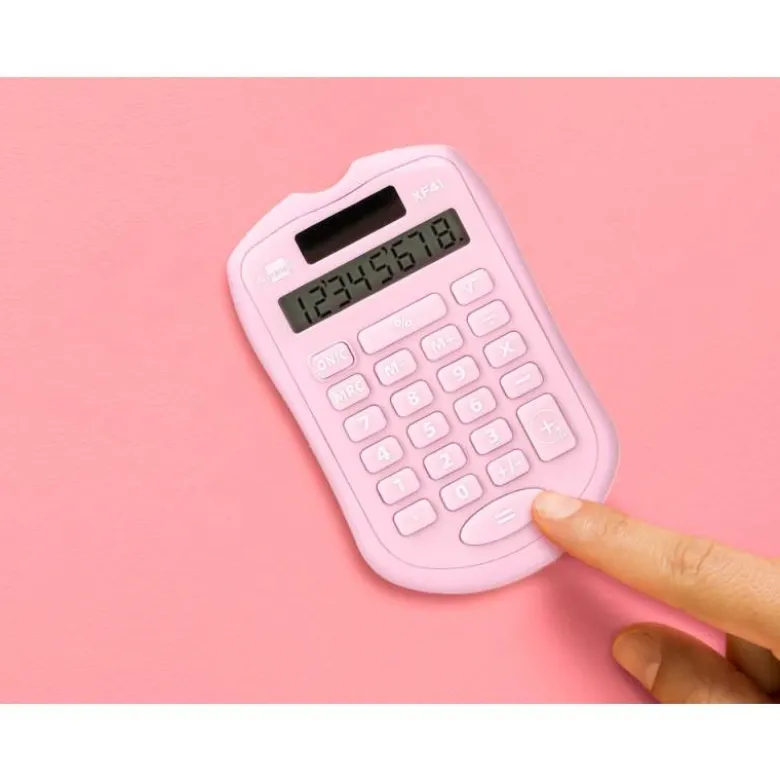 CALCULADORA LIDERPAPEL BOLSILLO XF41 8 DIGITOS SOLAR Y PILAS COLOR ROSA 94X59,5X10,5MM