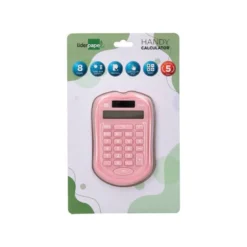 CALCULADORA LIDERPAPEL BOLSILLO XF41 8 DIGITOS SOLAR Y PILAS COLOR ROSA 94X59,5X10,5MM