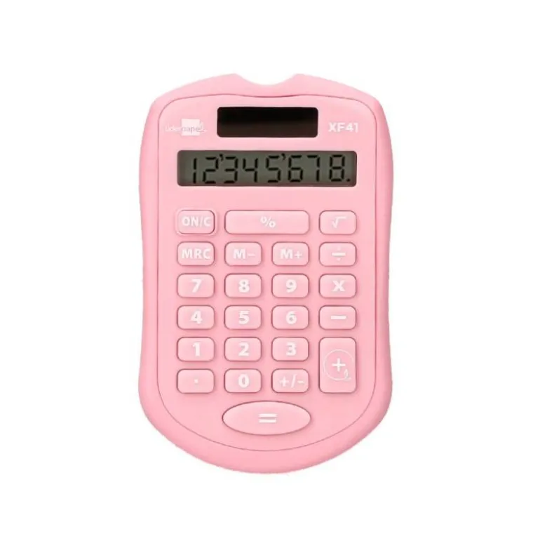 CALCULADORA LIDERPAPEL BOLSILLO XF41 8 DIGITOS SOLAR Y PILAS COLOR ROSA 94X59,5X10,5MM