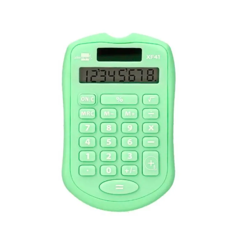 CALCULADORA LIDERPAPEL BOLSILLO XF42 8 DIGITOS SOLAR Y PILAS COLOR VERDE 94X59,5X10,5MM