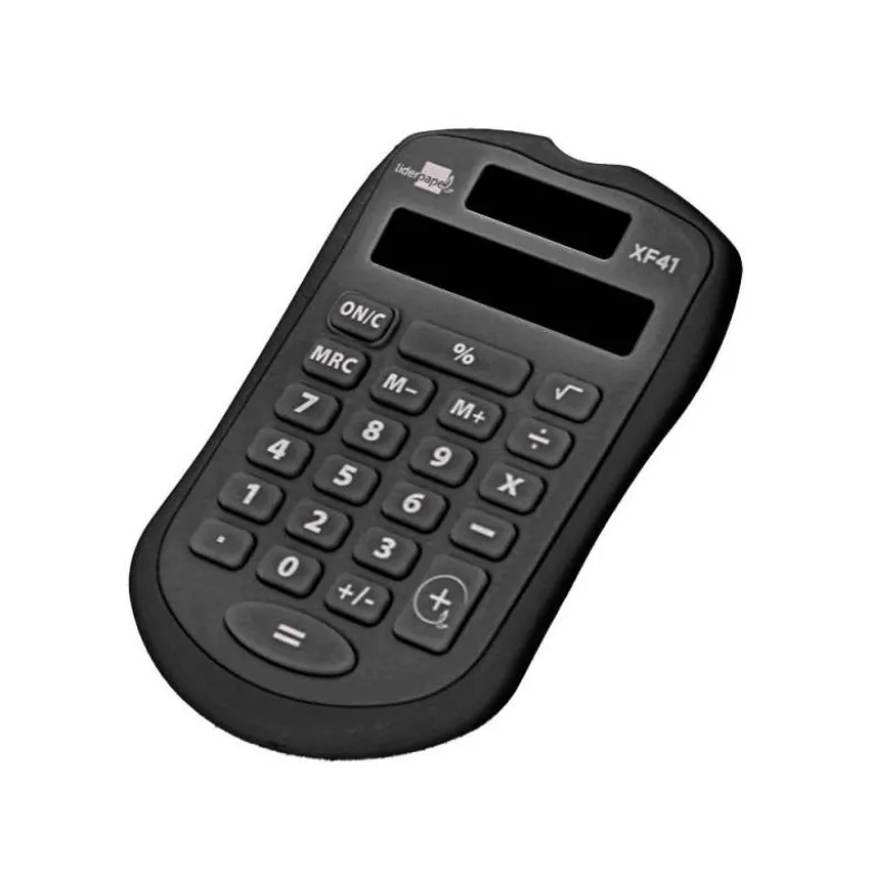 CALCULADORA LIDERPAPEL BOLSILLO XF43 8 DIGITOS SOLAR Y PILAS COLOR NEGRO 94X59,5X10,5MM
