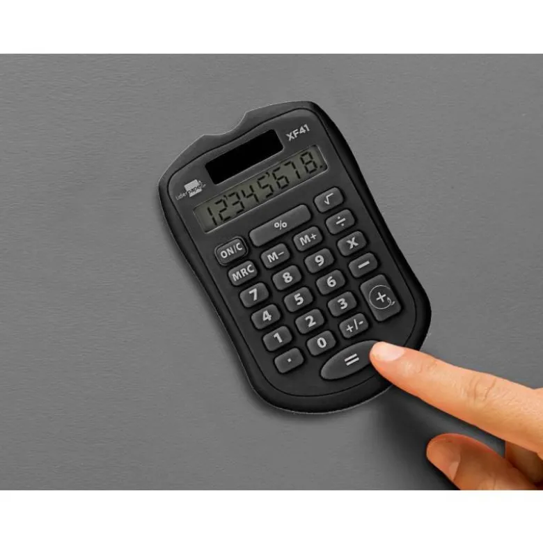 CALCULADORA LIDERPAPEL BOLSILLO XF43 8 DIGITOS SOLAR Y PILAS COLOR NEGRO 94X59,5X10,5MM