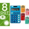 CALCULADORA LIDERPAPEL BOLSILLO XF14 8 DIGITOS SOLAR Y PILAS 115X65X8 MM EXPOSITOR DE 16 UNIDADES COLORES