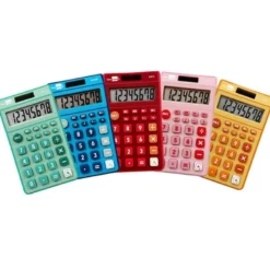CALCULADORA LIDERPAPEL BOLSILLO XF14 8 DIGITOS SOLAR Y PILAS 115X65X8 MM EXPOSITOR DE 16 UNIDADES COLORES