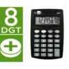 CALCULADORA LIDERPAPEL BOLSILLO XF01 8 DIGITOS PILAS COLOR NEGRO 99X64X9 MM